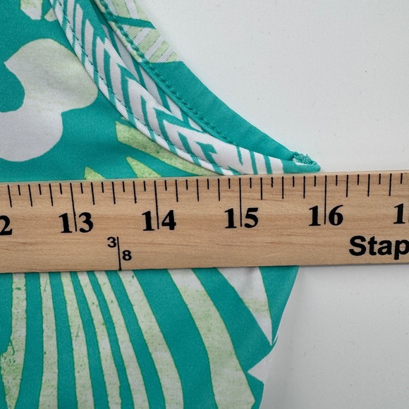 Columbia Women's M Green Tropical Leaf Print PFG Sleeveless Dress Beach Summer - Picture 9 of 11